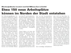 Maas Rhein Zeitung: Etwa 150 neue Arbeitsplätze können im Norden der Stadt entstehen