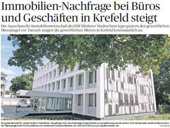 Rheinische Post: Nachfrage bei Büros und Geschäften in Krefeld steigend