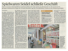 Rheinische Post: Spielwaren Seidel schließt Geschäft: Einzelhandelsflächen