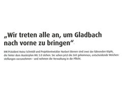 Stadtspiegel Wirtschaftsstandort Mönchengladbach: Wir treten alle an, um Gladbach nach vorne zubringen: Vorschau