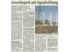 Westdeutsche Zeitung: Gewerbepark mit Signalwirkung: Vorschau