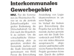 Maas-Rhein-Zeitung: Interkommunales Gewerbegebiet