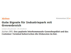 Rheinische Post: Gute Signale für Industriepark mit Grevenbroich