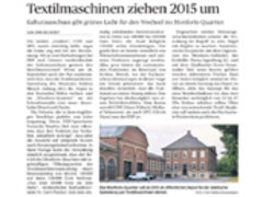 Rheinische Post: Monforts Quartier Textilmaschinen ziehen 2015 um