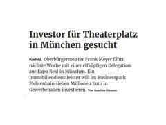 Rheinische Post: Investor für Theaterplatz in München gesucht: Vorschau